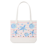 Baby Bogg Bag - Pink Stripes & Blue Shells