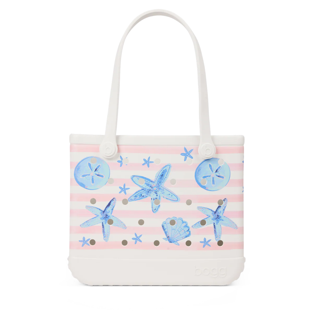 Baby Bogg Bag - Pink Stripes & Blue Shells