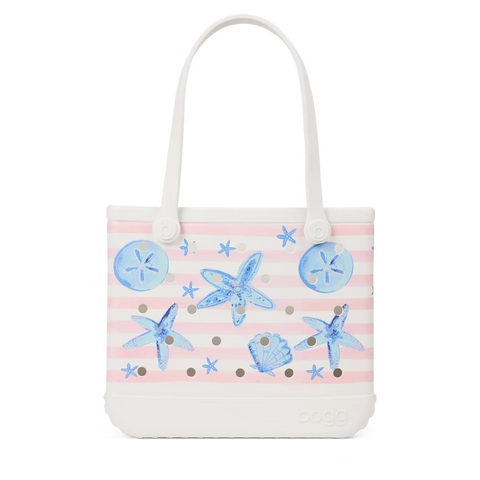 Baby Bogg Bag - Pink Stripes & Blue Shells