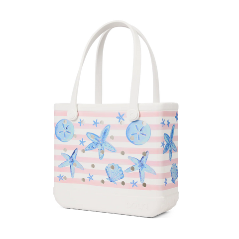 Baby Bogg Bag - Pink Stripes & Blue Shells