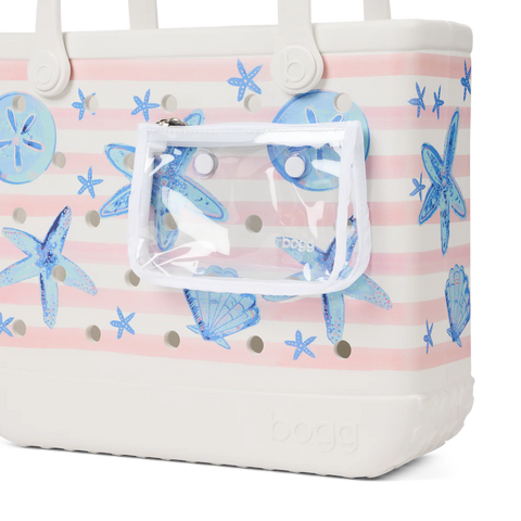Baby Bogg Bag - Pink Stripes & Blue Shells