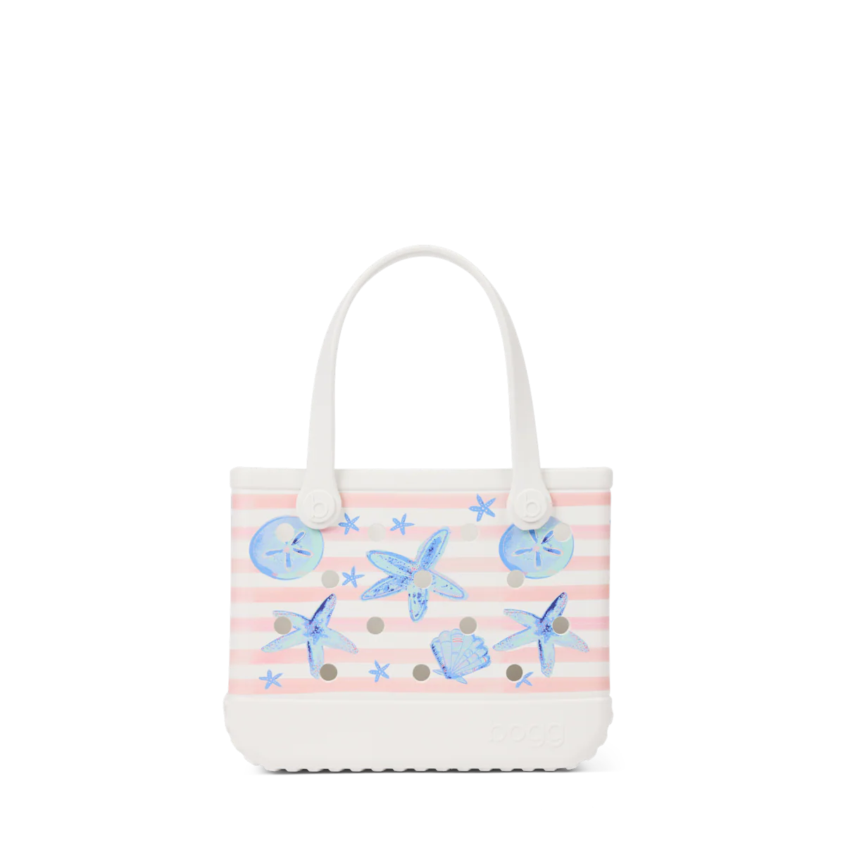 Bitty Bogg Bag - Pink Stripes & Blue Shells