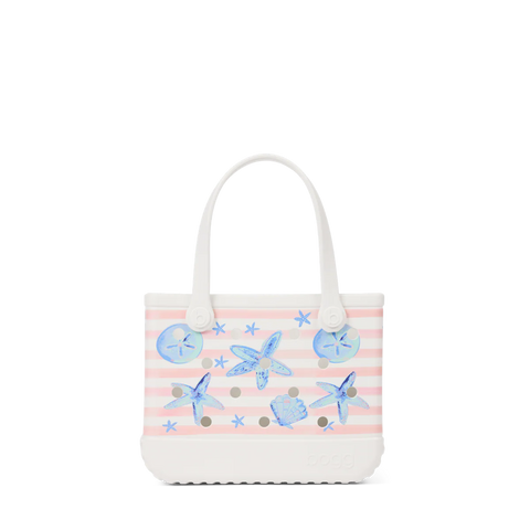 Bitty Bogg Bag - Pink Stripes & Blue Shells