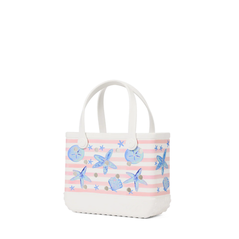 Bitty Bogg Bag - Pink Stripes & Blue Shells