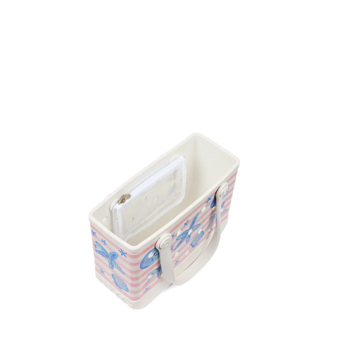 Bitty Bogg Bag - Pink Stripes & Blue Shells