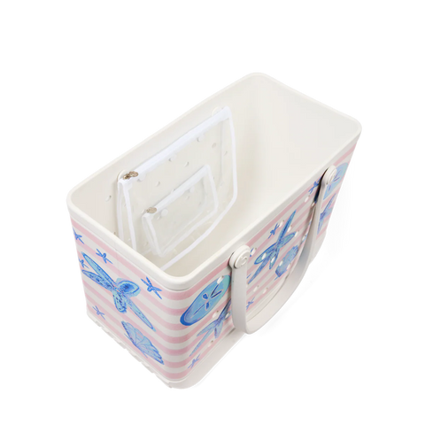 Original Bogg Bag - Pink Stripes & Blue Shells